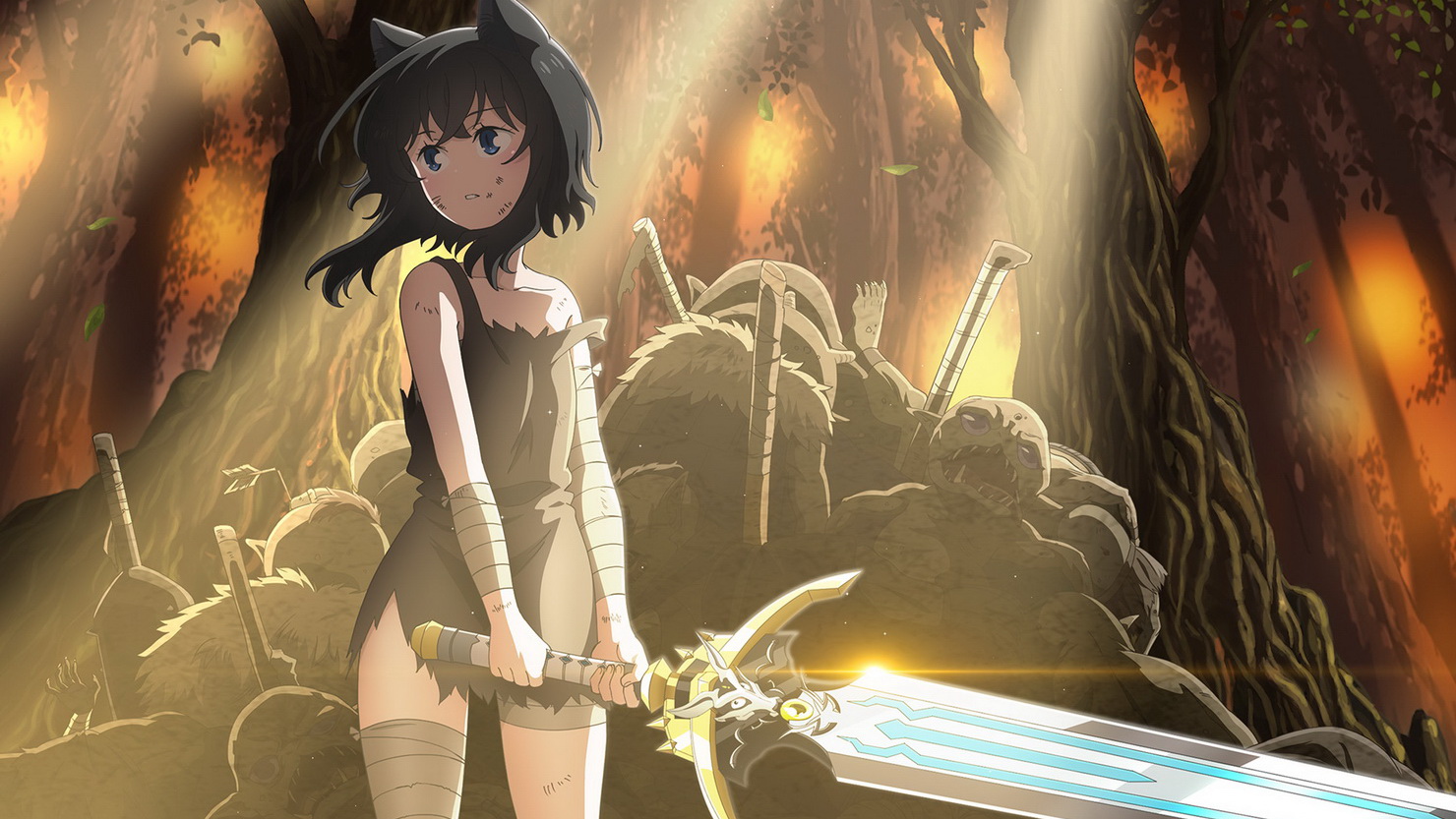 "О моём перерождении в меч" — новый трейлер и дата выхода аниме по девушку-кошку и ей необычный меч