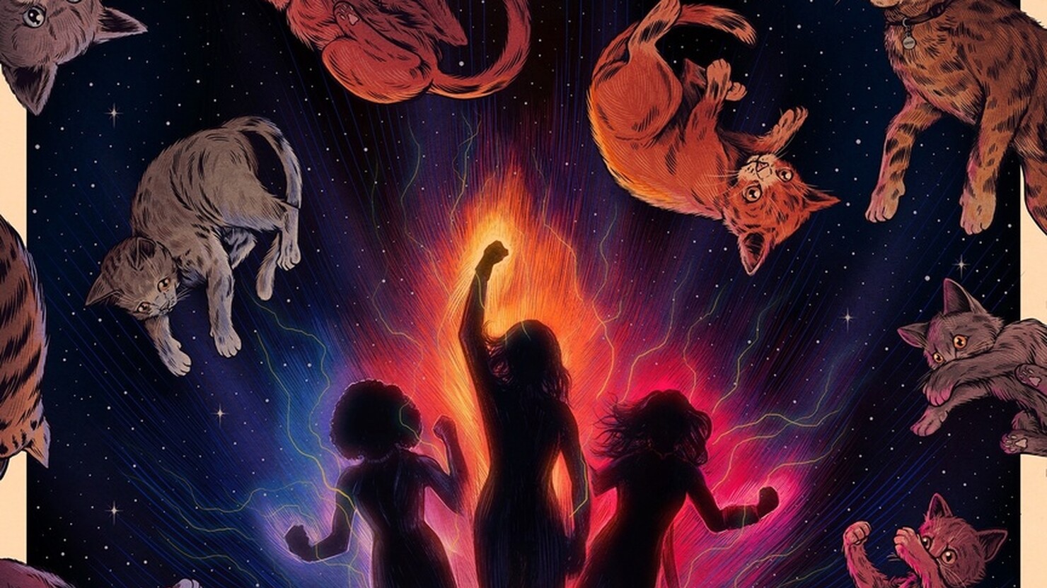 Больше котов! Супергероини ушли в тень на постере «Марвелов»